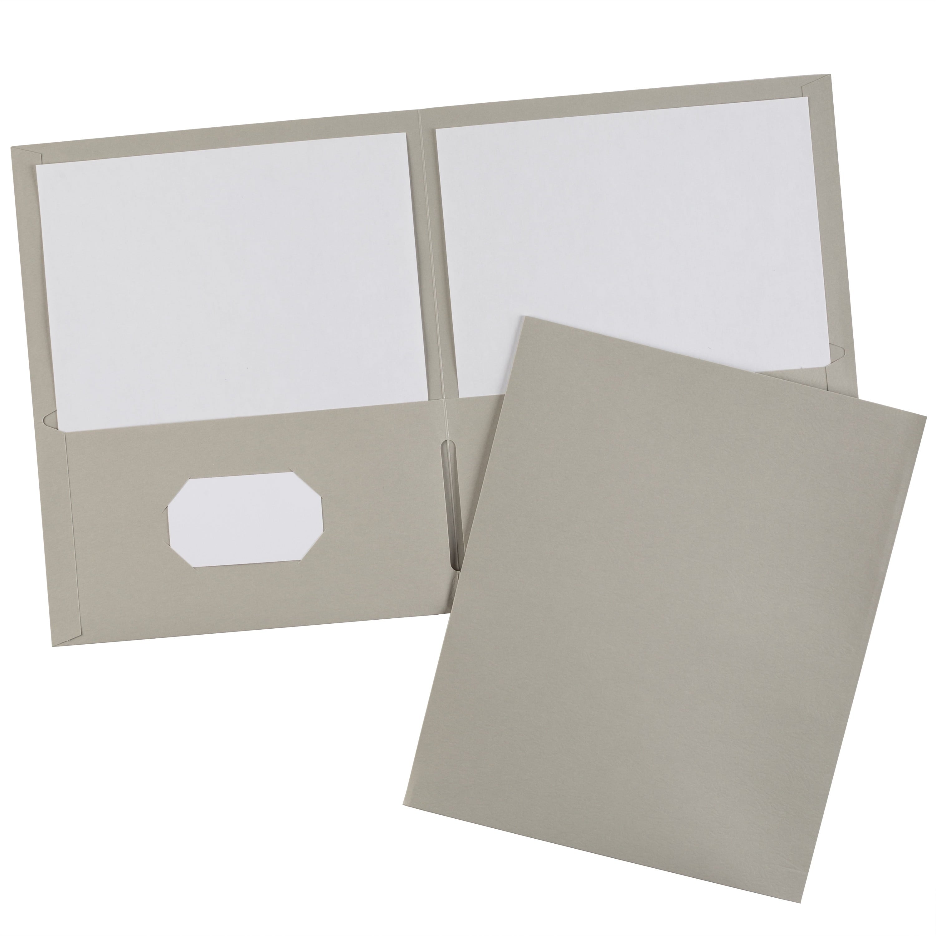 Two Pocket Folders, Holds up to 40 Sheets, 25 Gray Folders (47990)